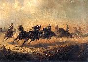 Maksymilian Gierymski Charge of Russian horse artillery. Germany oil painting artist